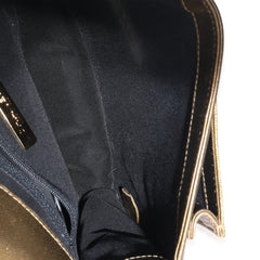 Bronze Metallic Lambskin Caviar Quilted Chain Handle Flap Bag