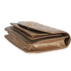 Bronze Metallic Lambskin Caviar Quilted Chain Handle Flap Bag
