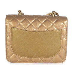 Bronze Metallic Lambskin Caviar Quilted Chain Handle Flap Bag