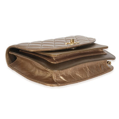 Bronze Metallic Lambskin Caviar Quilted Chain Handle Flap Bag