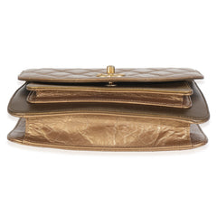 Bronze Metallic Lambskin Caviar Quilted Chain Handle Flap Bag