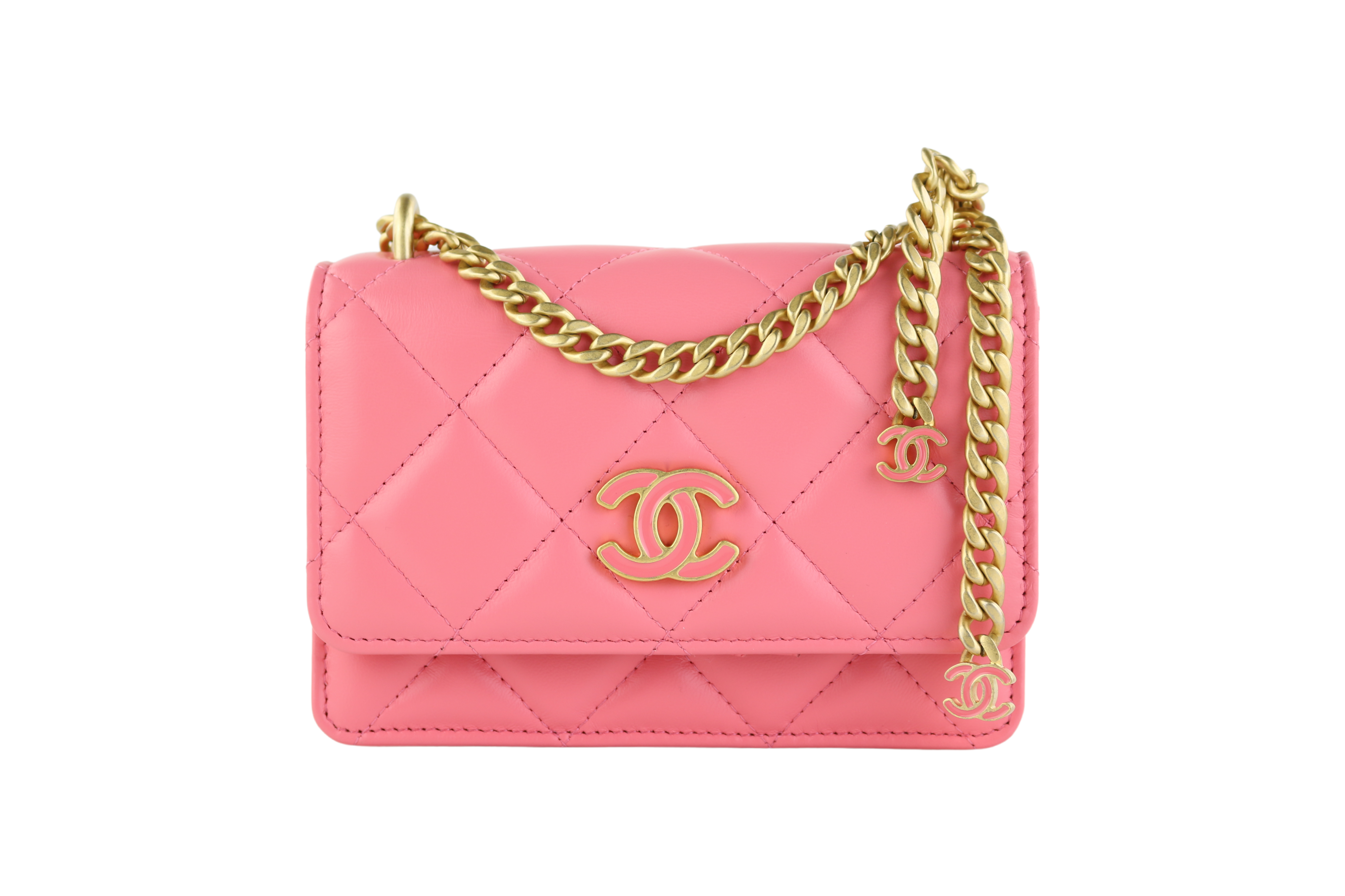 Replica Chanel Gabrielle Clutch With Chain A94505 Iridescent Pink