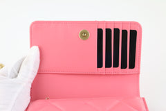 Pink Lambskin Enamel Clutch with Chain