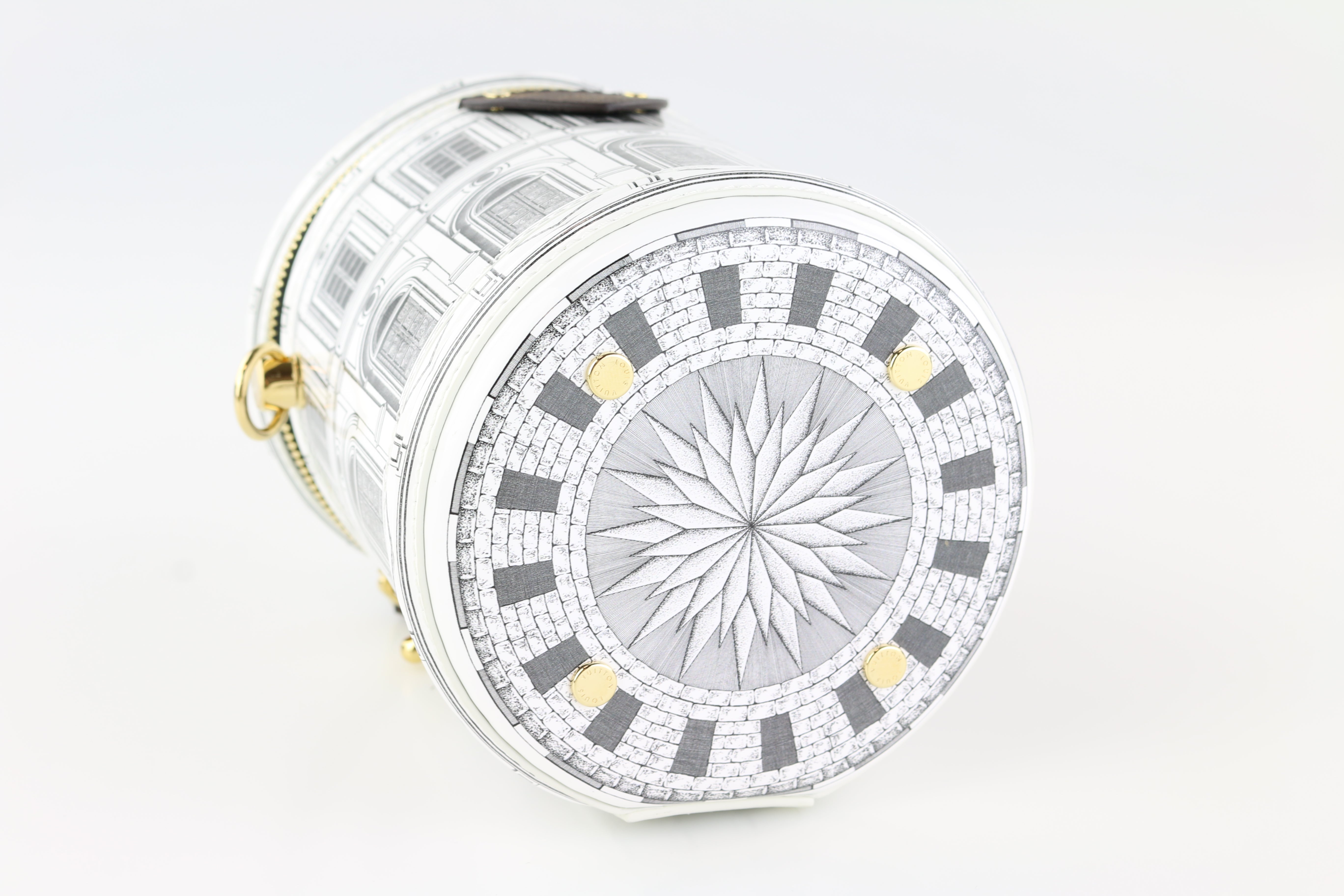 Louis Vuitton x Fornasetti Cannes Black/White in Printed Patent Calfskin  Leather with Gold-tone - US