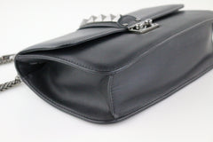 Black Vitello Medium Glam Lock Rockstud Flap