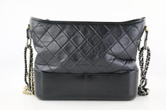 Black Calfskin Medium Gabrielle Hobo