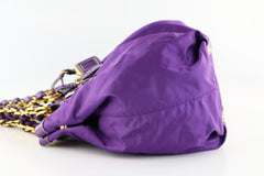 Dark Purple Nylon/Patent Tote