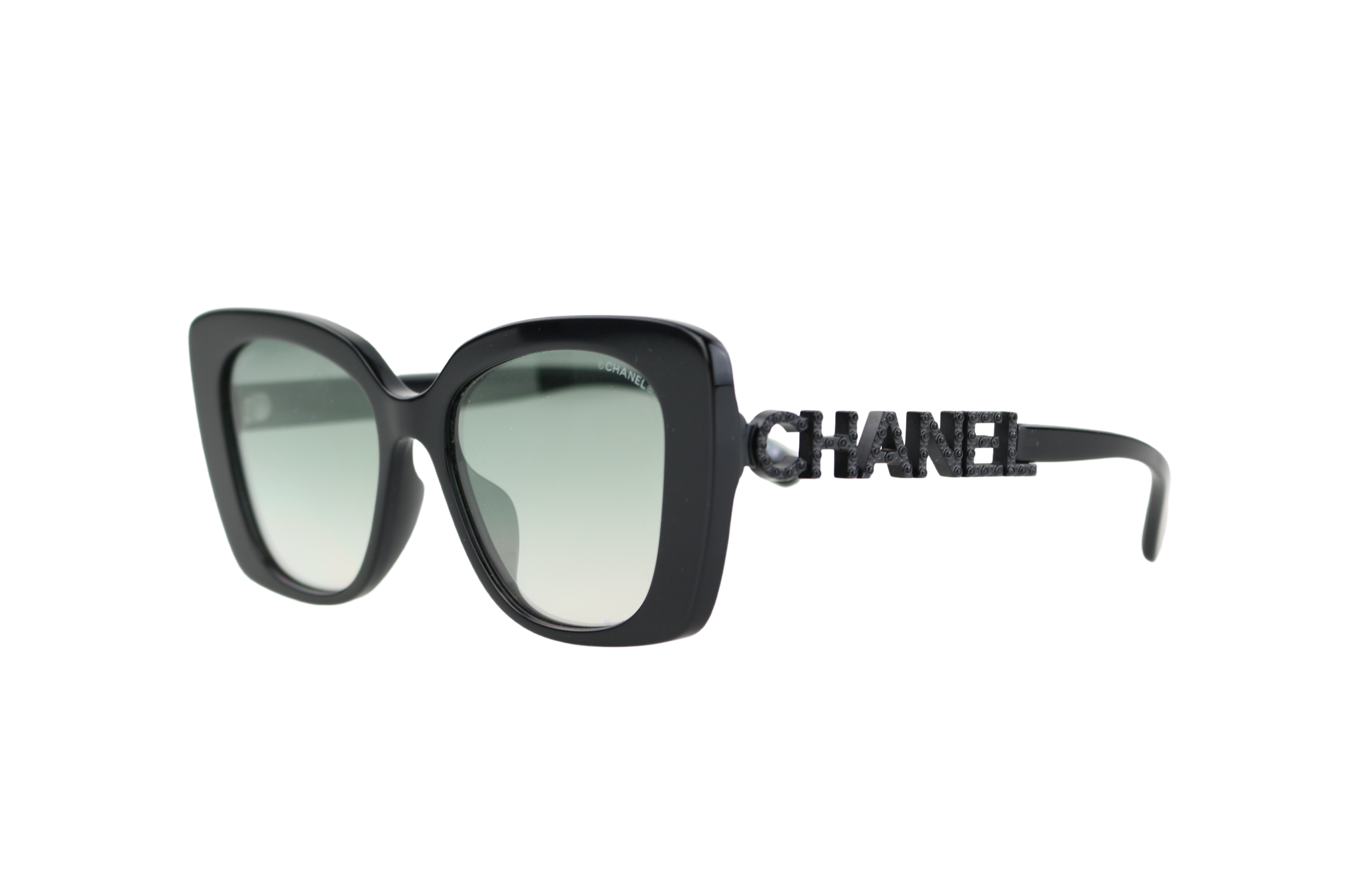 Sunglasses: Square Sunglasses, acetate & strass — Fashion, CHANEL