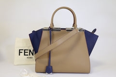 3jours Sand/Blueberry Top Handle Tote
