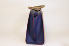 3jours Sand/Blueberry Top Handle Tote