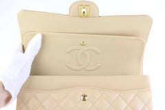 Beige Caviar Medium Flap