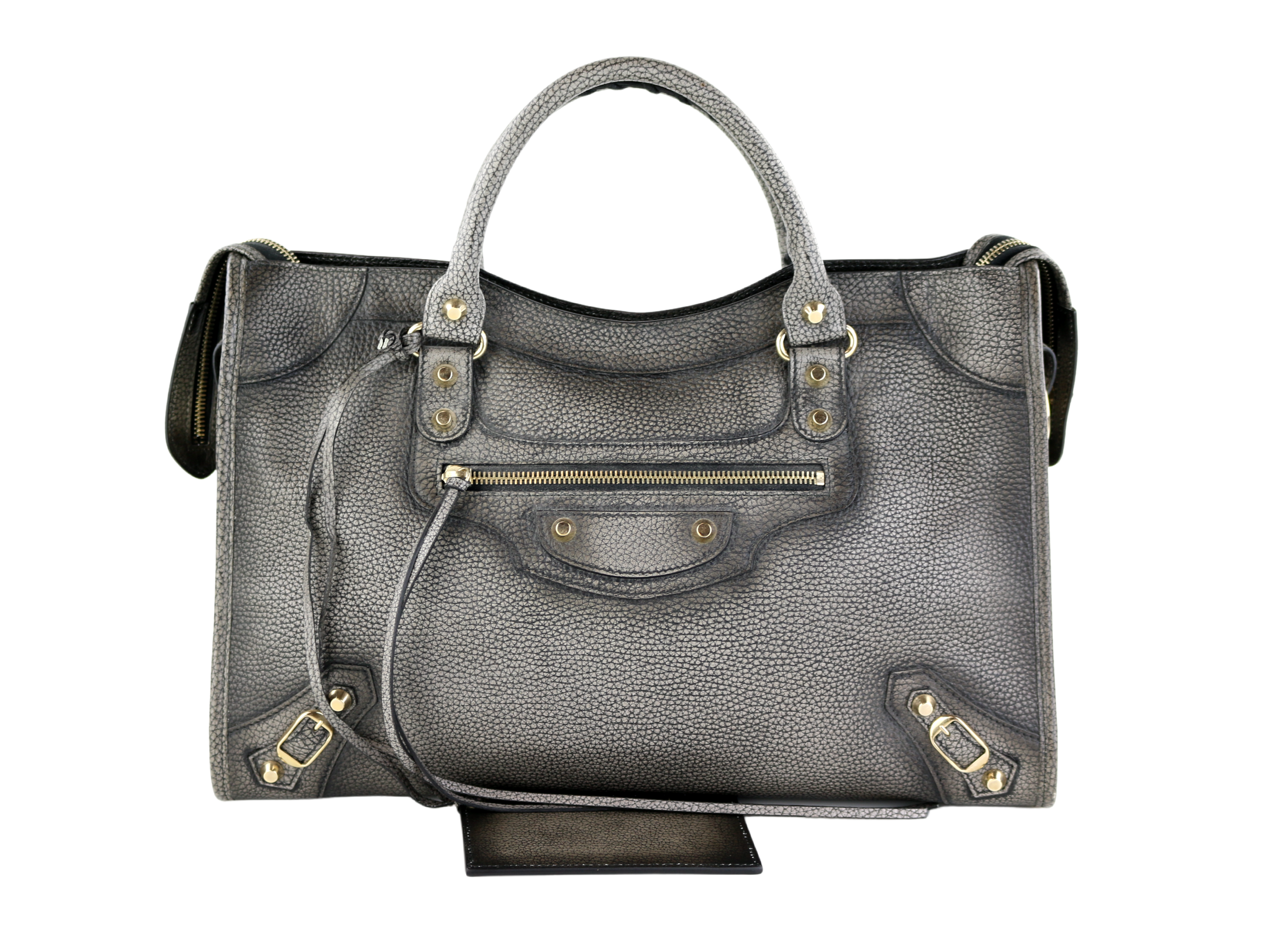 BALENCIAGA Womens Clutch Bag Leather in Grey  Second Hand