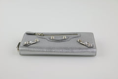 Silver Classic Continental Zip Around Wallet