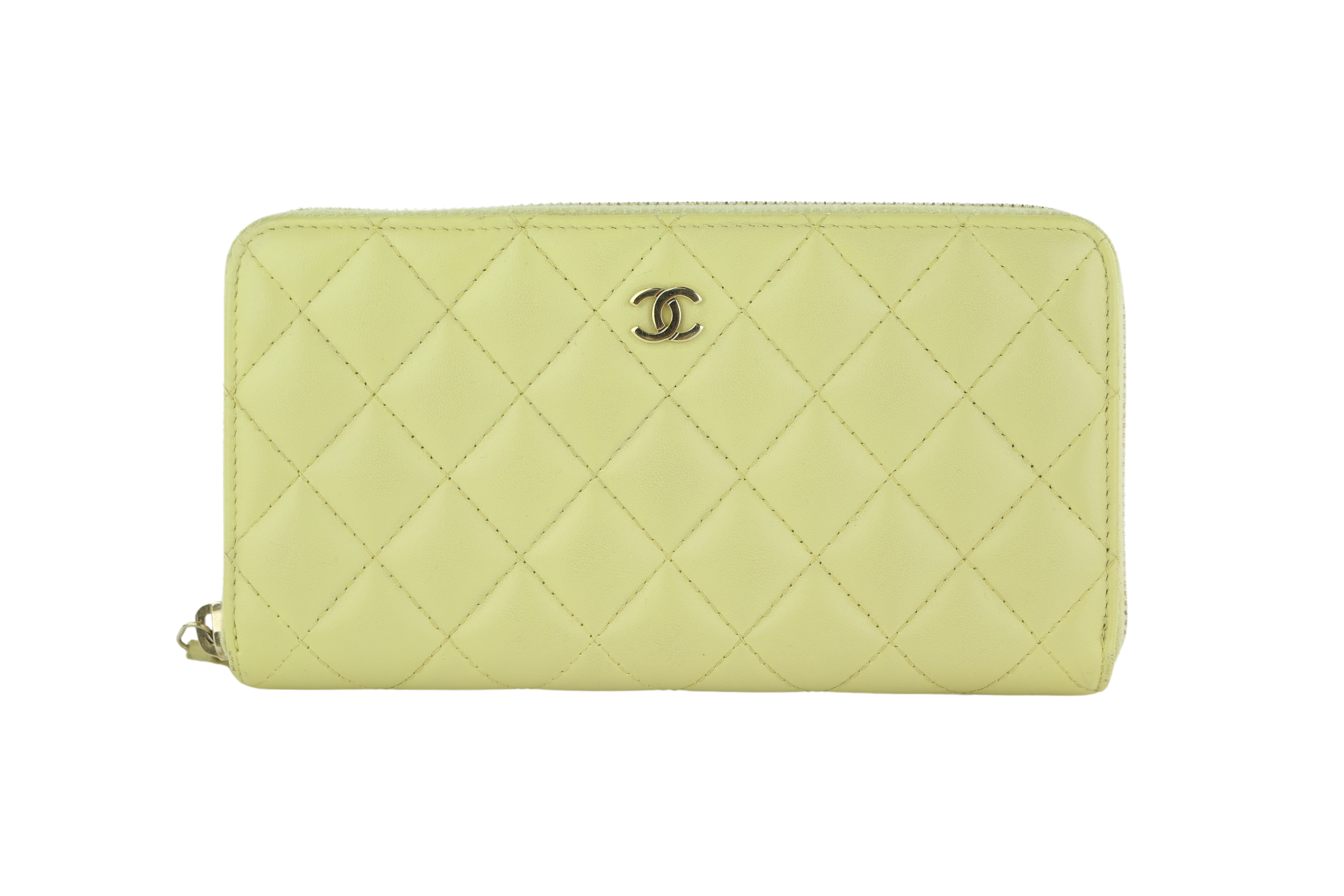 Chanel wallet yellow hot sale
