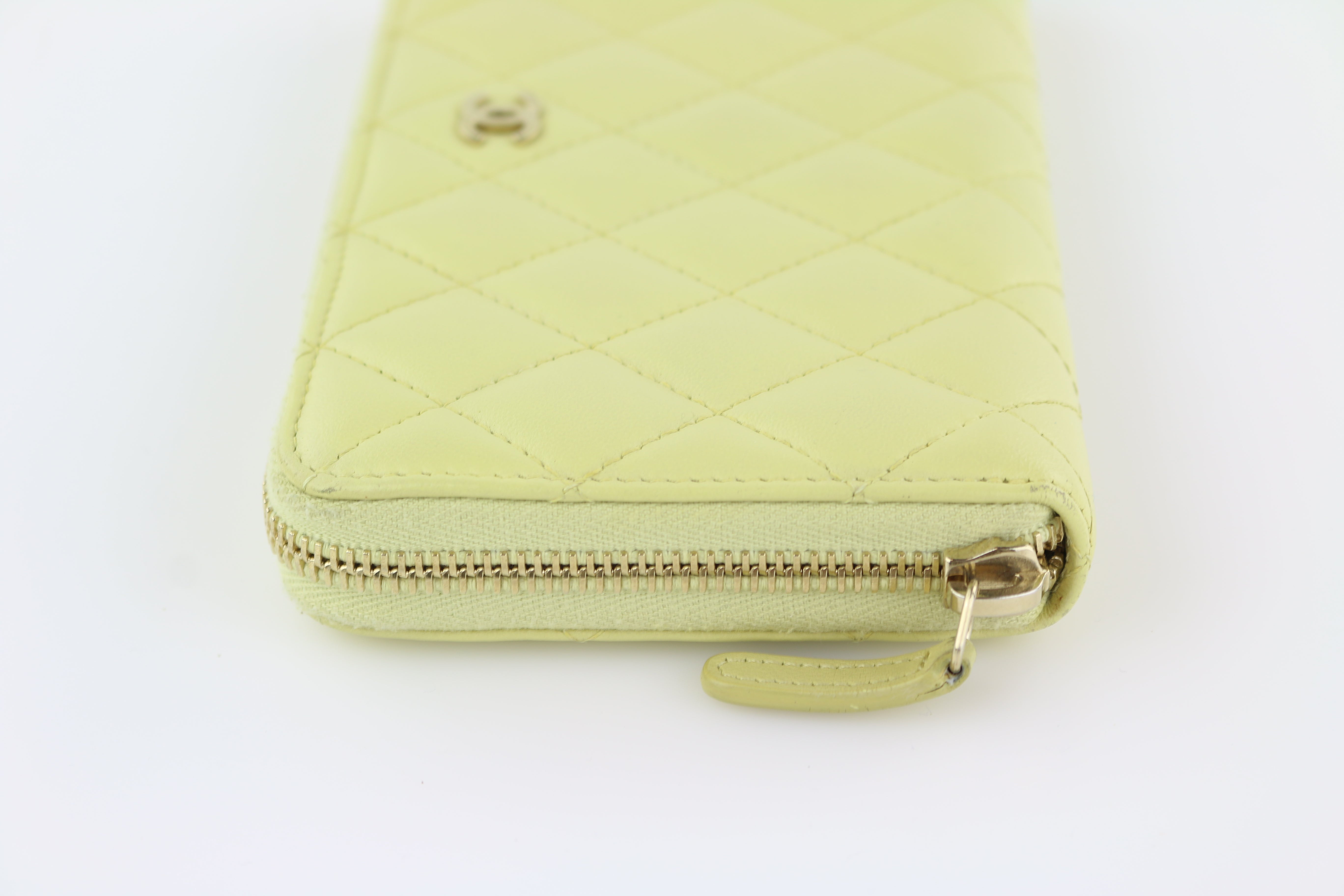 Chanel Croc Embossed Zip O Coin Purse Wallet