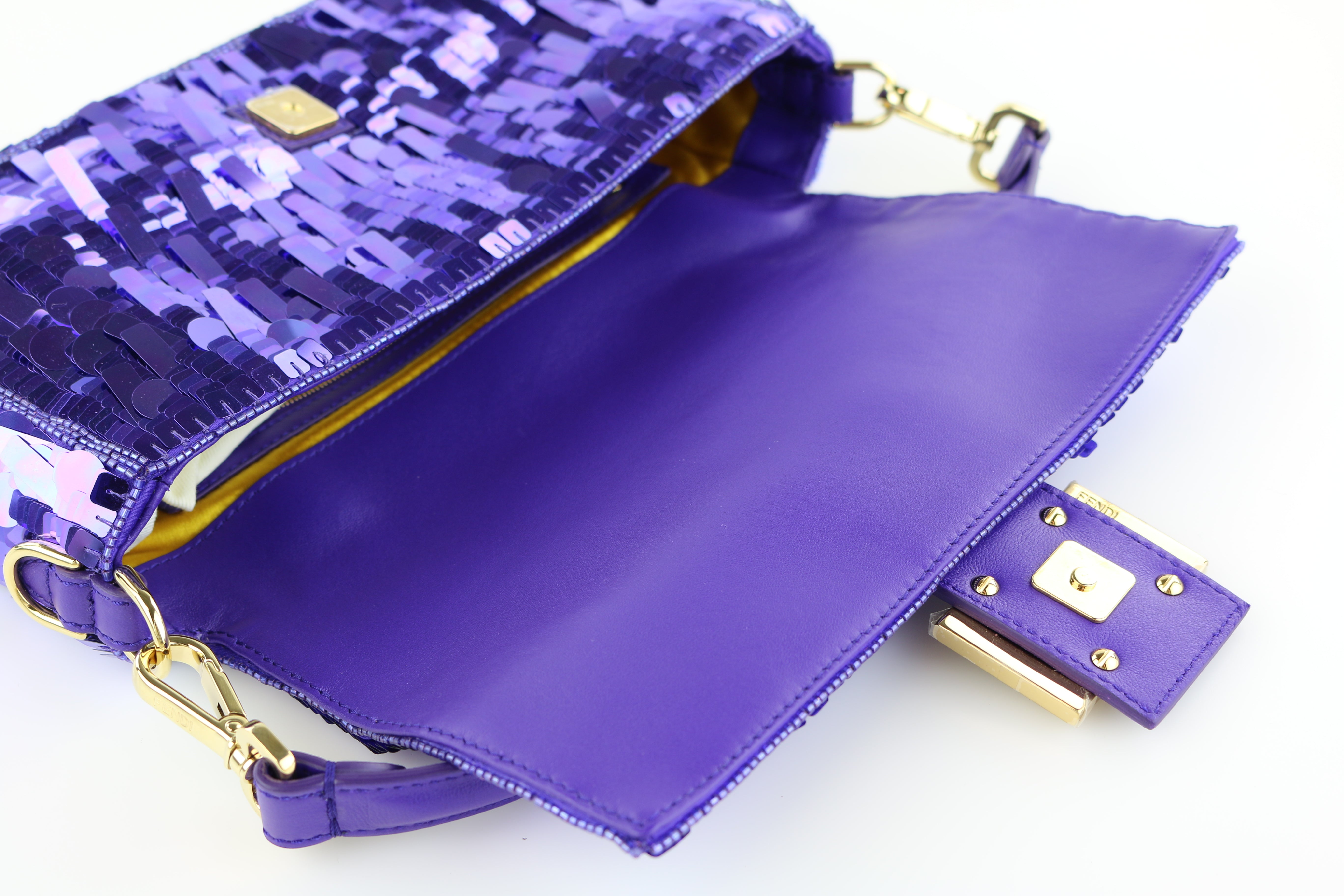 Nano Baguette Charm - Purple sequin charm