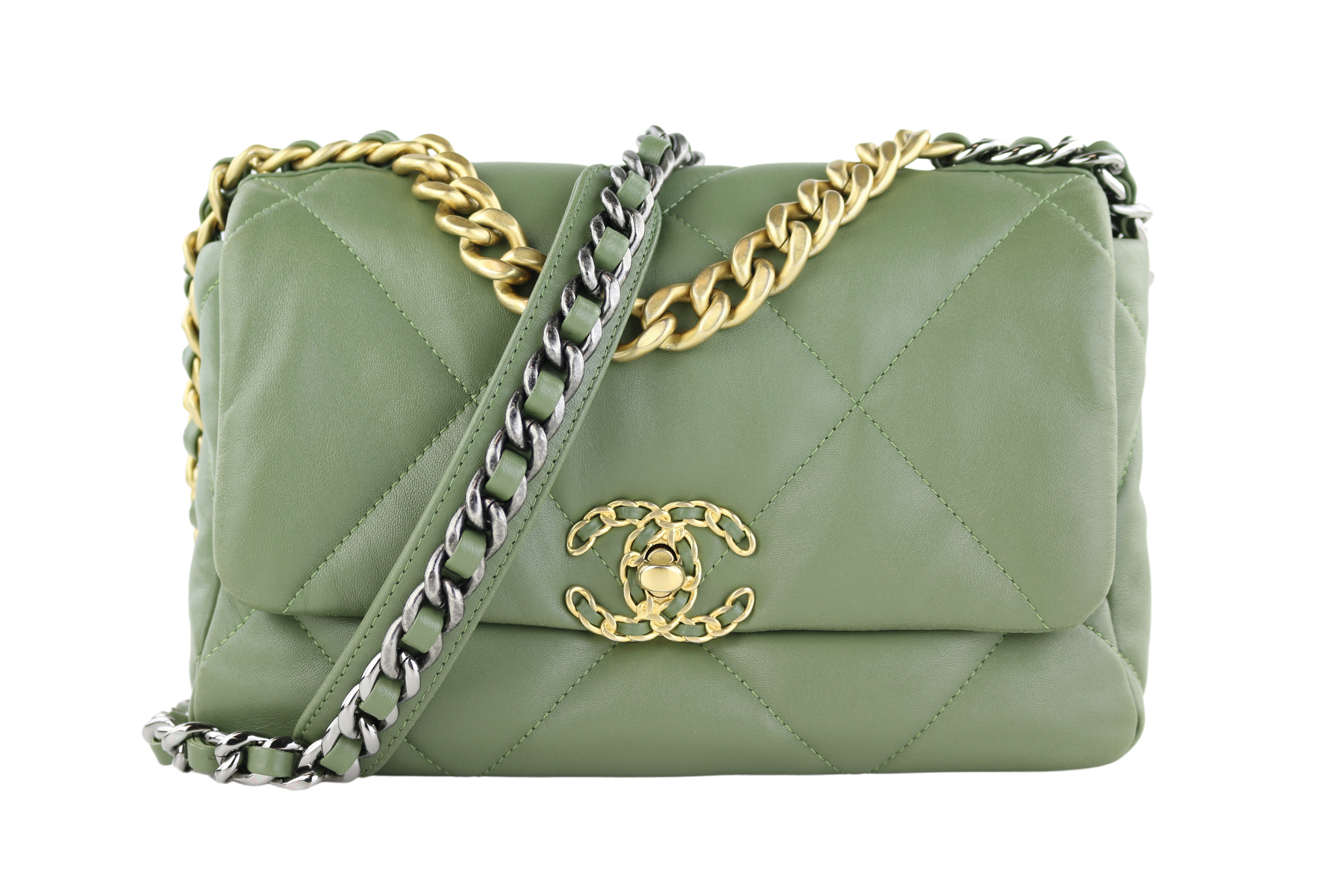 Green chanel clutch Clearance