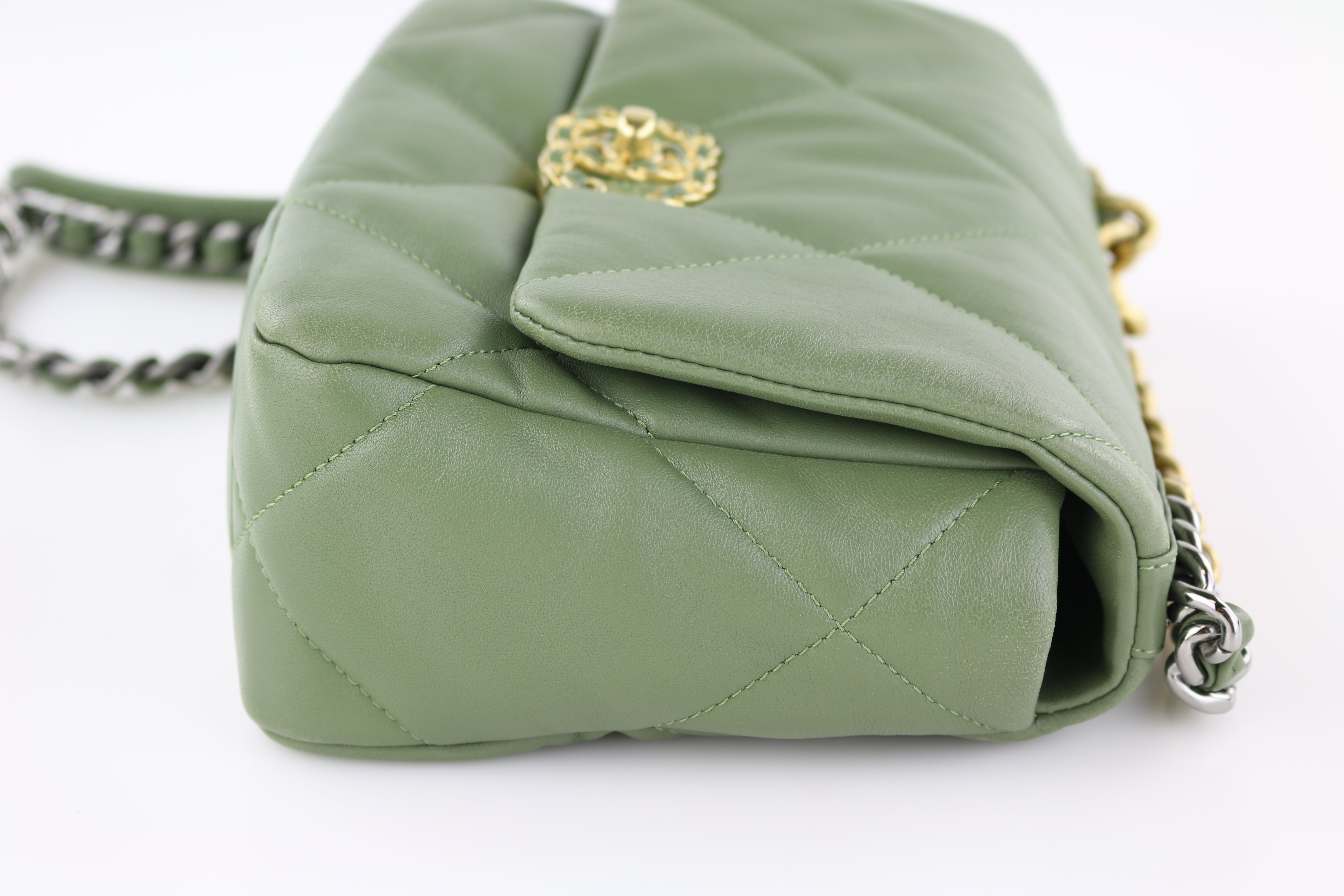 Olive Green Lambskin Small 19 Flap Bag – Opulent Habits