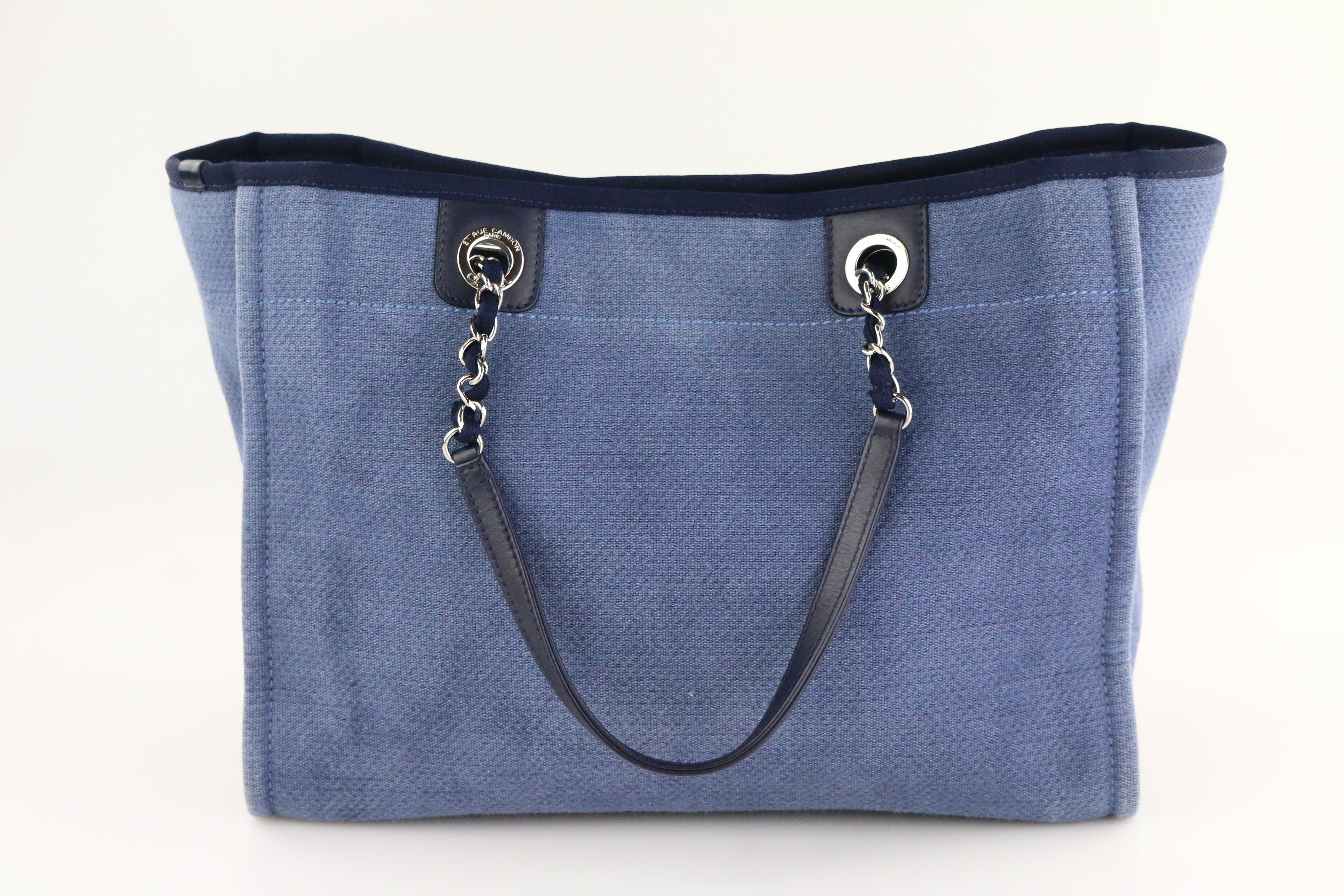 Chanel Deauville small shopping tote blue denim