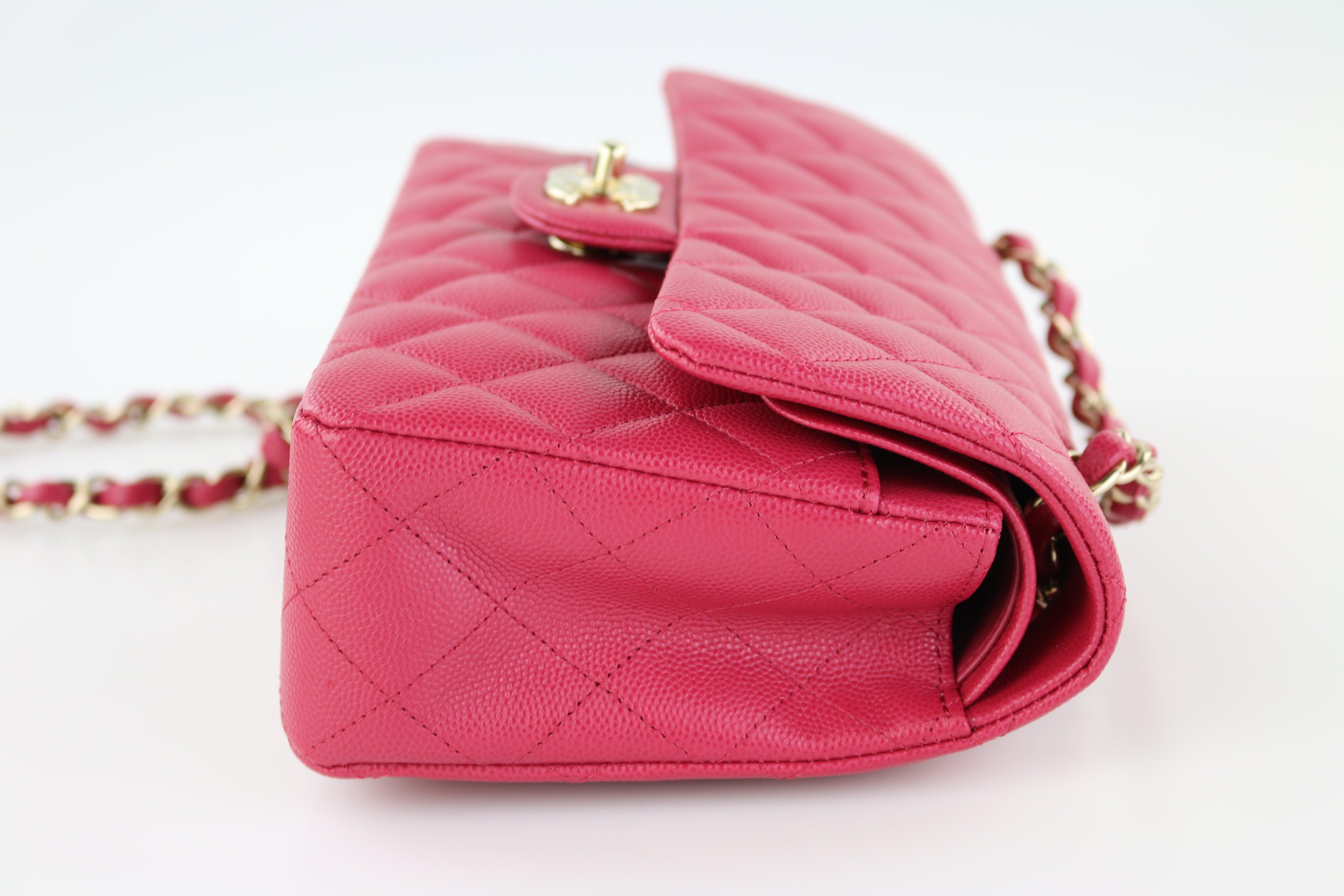CHANEL Dark Pink Classic Flap Card Holder Case