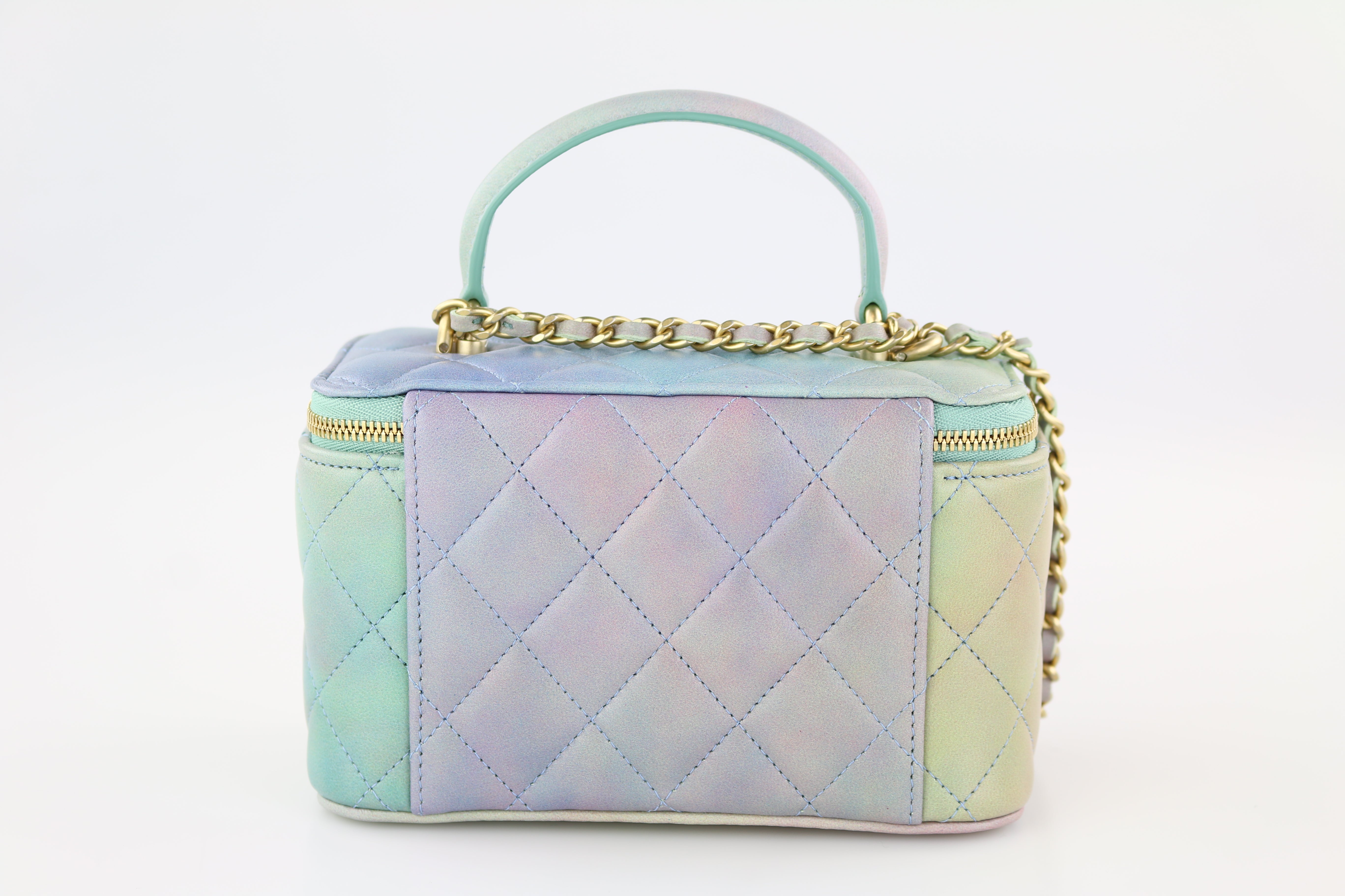 Multicolor Quilted Top Handle Small Vanity Case – Opulent Habits