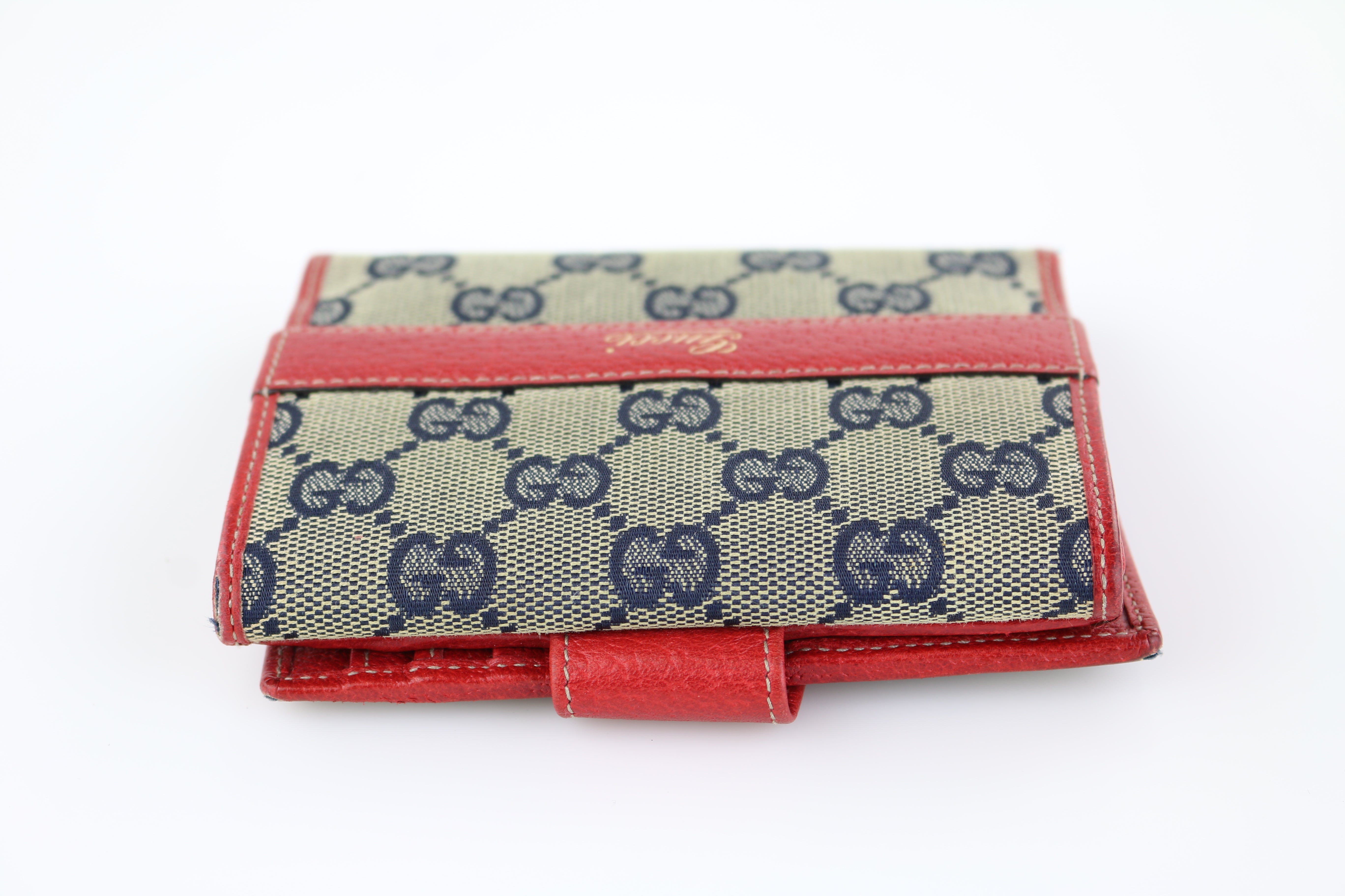 Gucci GG Supreme Embossed Leather Wallet Red