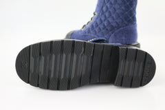 Blue Denim Combat Boots