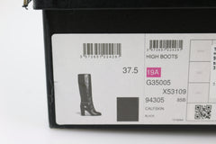 Black Calfskin High Boots