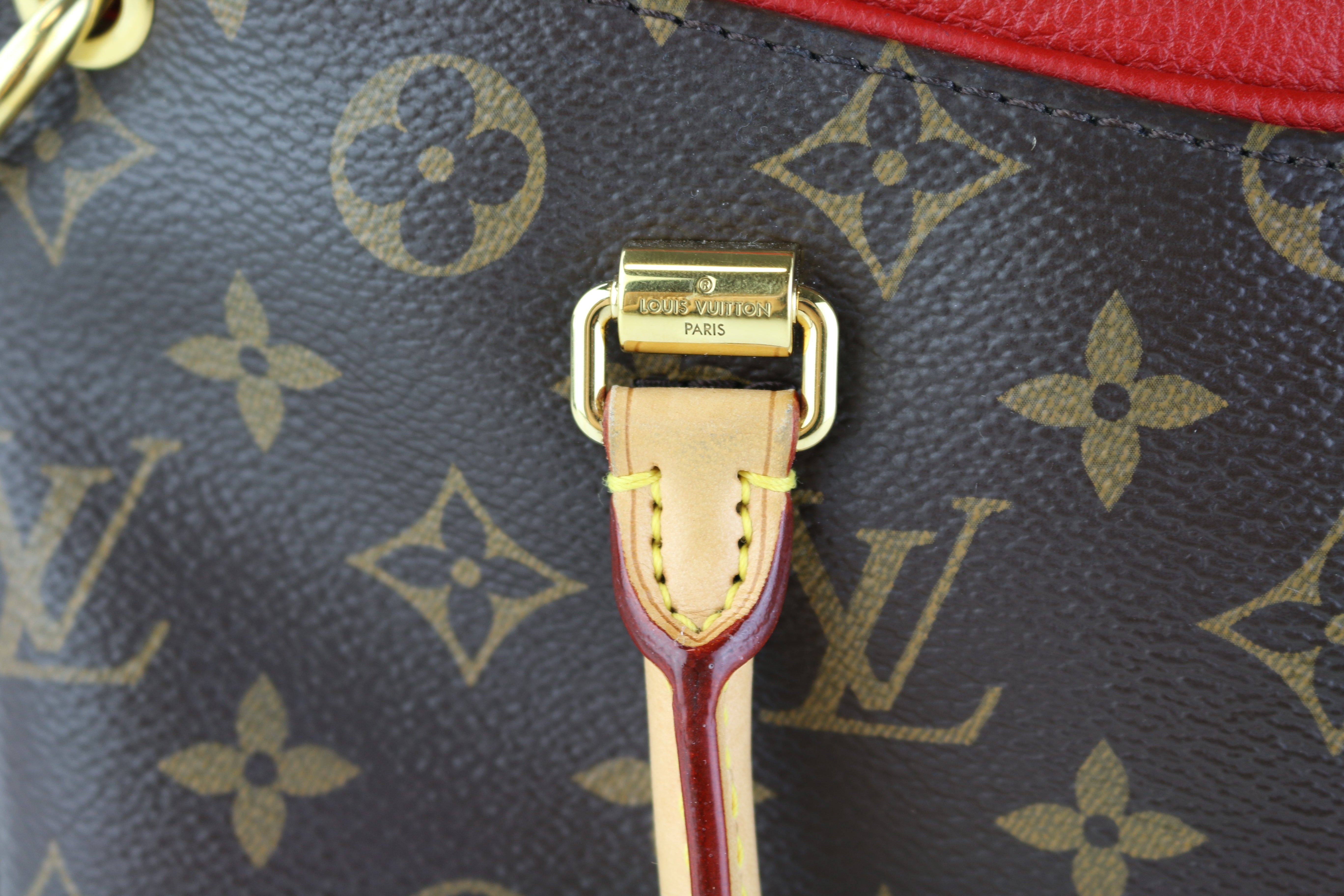 Brown Monogram Coated Canvas and Cerise Leather Pallas BB Gold Hardware,  2019