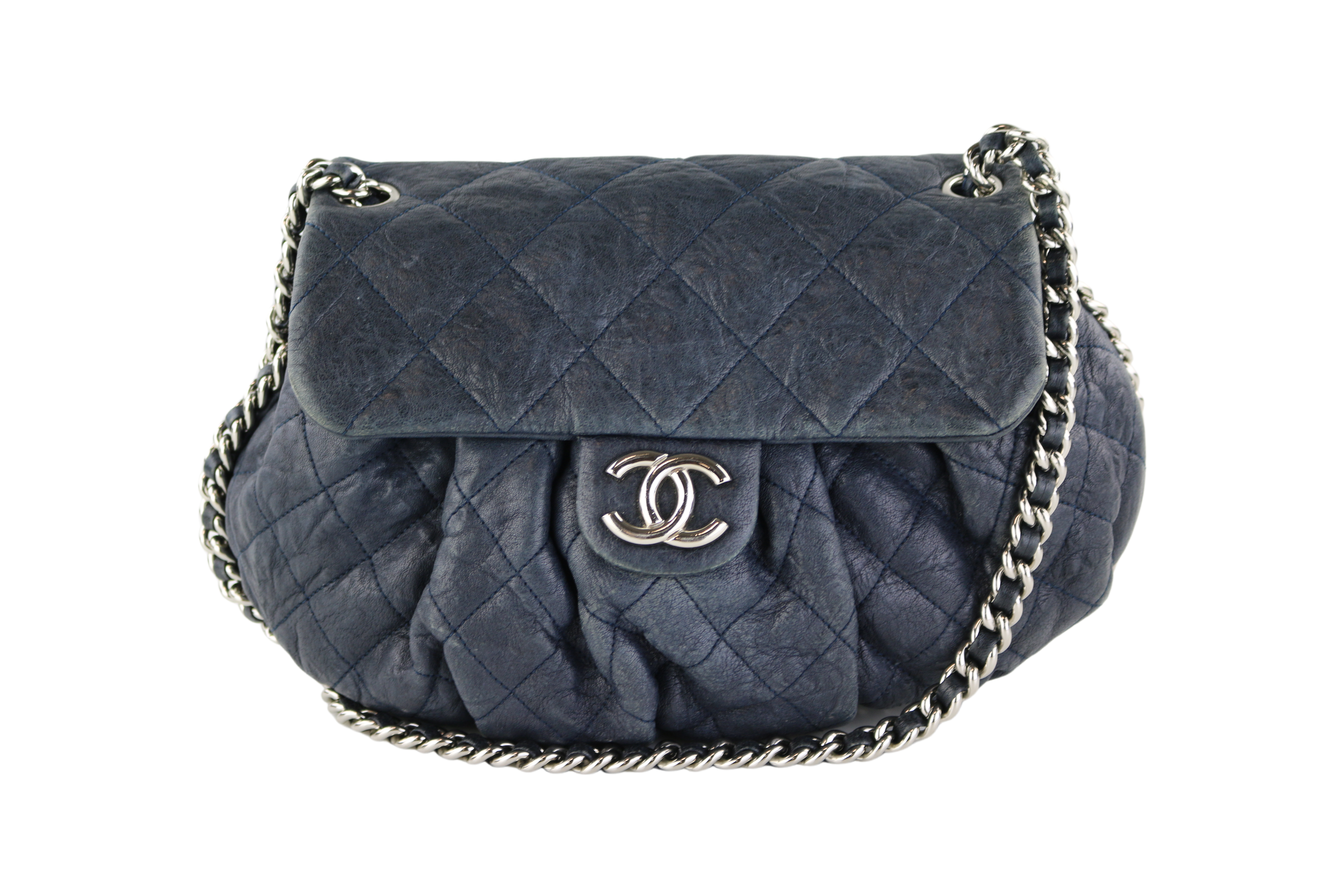 Chanel Red Quilted Leather Chain Around Shoulder Bag Chanel