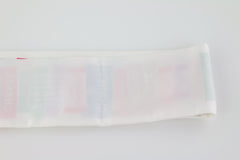 White/Multicolor Label Silk Bandeau Scarf