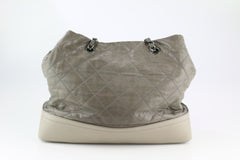 Khaki Washed Calfskin Quilted Tote