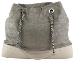 Khaki Washed Calfskin Quilted Tote